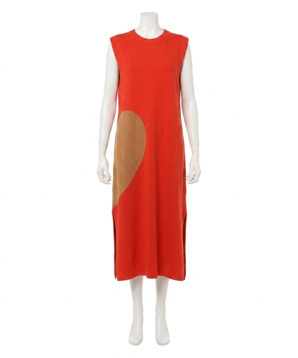 NEW LANHTROPY love knitted dress in red